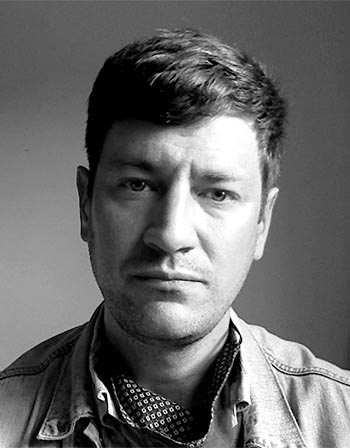 Black and white portrait photo of Jonathan Stafford