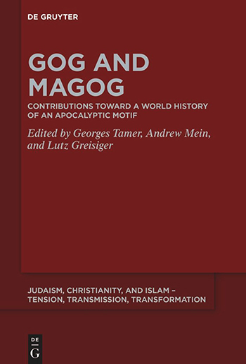 Book cover of “Gog and Magog”—gray and white lettering against a red background.